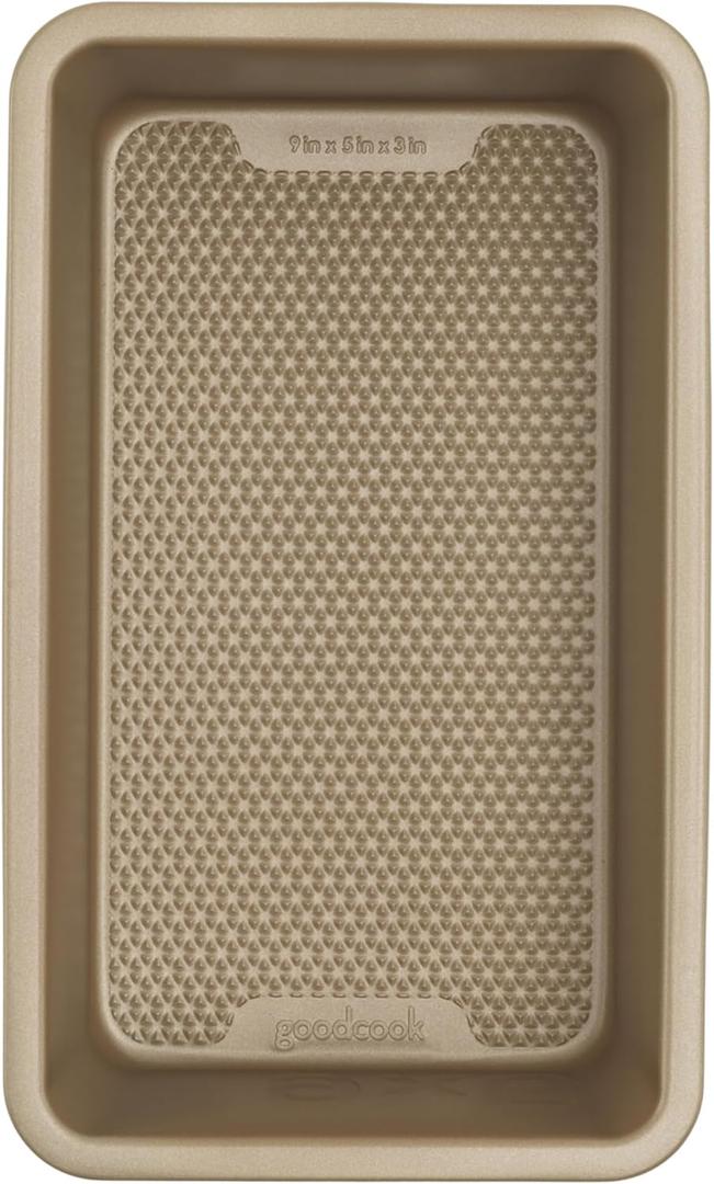 GoodCook BestBake Nonstick Textured Carbon Steel Loaf Pan, 9" x 5", Bronze