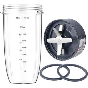 New Blender Cup and Blade Replacement Parts 42oz Cup and Extractor Blade and 4-Piece Compatible with NutriBullet High-Speed Blender/Mixer System 600W/900W Series