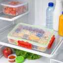 Snackle Box Container - Charcuterie Board with Lid & Handle, BPA-Free Snack Box Container with Adjustable Snack Containers, Portable Food Storage Organizer for Travel, Picnic, or Parties