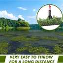 Pond Rake, Weed Removal Tool, Steel Blades 24 inch Aquatic Weed Rake, Double Sided Lake Weed Cutter, Clean Aquatic Weeds Muck Silt Lake Rakes, 30ft Thicker Rope, Black