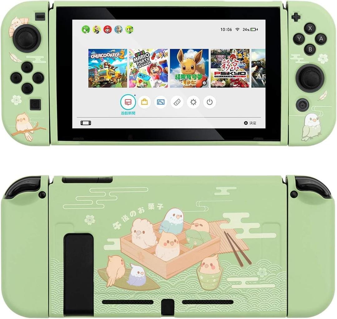 GeekShare Protective Case for Nintendo Switch, Soft TPU Slim Case Cover Compatible with Nintendo Switch Console and Joy Con (Little Parrots) [Video Game]