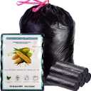 Home Compostable Trash Bags 13 Gallon, 100 Count Tall Kitchen Garbage Bags (23 x 29) Black, Extra Strong Food Waste Bags for Kitchen, Office, Yard