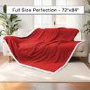 Electric Heated Blanket 72"x84" Full Size for Safe All Night Rest, Dual-Sided Microplush Sherpa for Bedroom Couch Use, 4 Heat Settings & 10 Hours Auto Off Energy Saving, Machine Washable Bright Red