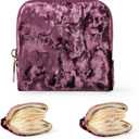 SEIUACN Travel Jewelry Case,Anti-Scratch&Portable Travel Organizer Pouch for Rings Bracelets Necklace Earrings,Small Jewelry Bag (Purple)