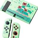 PERFECTSIGHT Protective Case Compatible with Nintendo Switch | Cute Soft TPU Anti-Slip Skin Grip Cover | Hard Shell Dockable Case | Anti-Scratch Shock (Green Island)