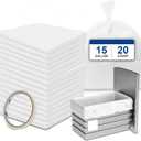 20 Count Trash Compactor Bags,Fits 15 Inch Rectangular Drawer Compactors, White Heavy Duty Compressed For Home Office Kitchen Bathroom Bedroom Pets Livingroom, 15 Gallon Capacity
