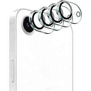 4-Pack Camera Lens Protector for iPhone 17e/16e, 9H Tempered Glass Camera Cover Screen Protector Accessories, HD Clarity, Anti-scratch, Case Friendly, Shockproof Full Protective