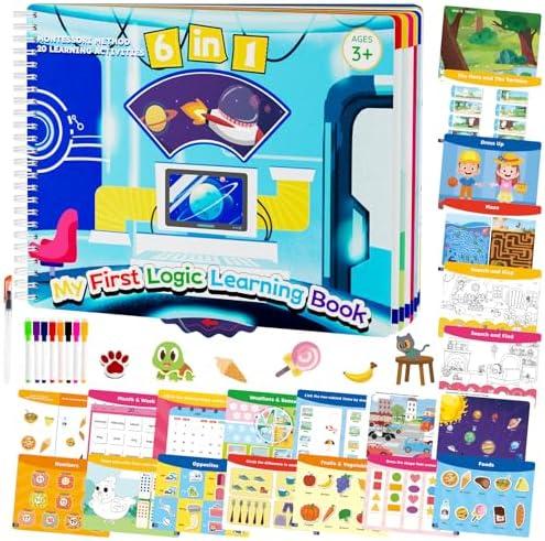 Pack Of 2 Ayyomo Preschool Busy Book - Educational Toys for 4 to 6 Year Old, Montessori Learning Toys, Toddlers Stocking Stuffers