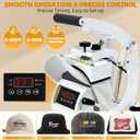 Hat Heat Press, Hat Press Machine for Caps with 2 Platens for HTV | Cap Press for Iron On, Vinyl, Sublimation. Precise Heat Transfer for Hats & Caps. Easy to Use at Home, Friendly for Beginners