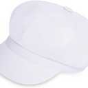 Newsboy Hats for Women - Classic 8-Panel Cabbie Hat with Adjustable Elastic Band, Breathable Comfortable Fit for All Seasons (White)