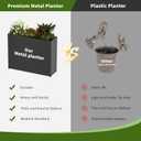38" L x 10" W x 30" H Black Planter Box - Thickened Galvanized Steel with Weather-Resistant Coating, Heavy-Duty Raised Garden Bed for Outdoor Plants, Easy Assembly & Adjustable Feet