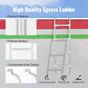 HomiShare Egress Ladder 4-Step Basement Egress Ladder, 400LBS Load Capacity Metal Basement Ladder, 53"x15.5"(LxW) Egress Window Ladder with Silver Polished Surface Use for Egress Window Well