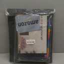 File Organizer Box with Folder, 25 Pockets Accordion File Organizer with Colored Labels, Upgraded & Portable File Folders for Home, Office, School, Black-Leather