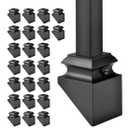 Metal Baluster Shoes 24 Pcs Slant Shoes with Screws - for Use with 1/2" Square Balusters (Satin Black-24pcs)