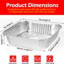 8x8 Aluminum Foil Pans, 20 Pack Disposable Trays Half Size Heavy Duty Tin Pans Deep Food Containers For Cooking, Meal Prep, Baking, Roasting, Chafing, Heating or Steam Table