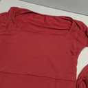 Kaximil Women's Sexy Bodycon Mesh Long Sleeve Square Neck Slit Party Short Mini Dress (Large, Red)