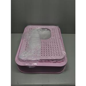 RIZZARI Foldable Cat Litter Box,Cat Box with Drawer, Large Capacity Litter Box with Lid, Top Opening Litter Pan for Small to Big Cats (Pink) RIZZARI Foldable Cat Litter Box,Cat Box with Drawer, Large Capacity Litter Box with Lid, Top Opening Litter Pan for Small to Big Cats (Pink)