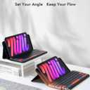 Universal Travel Keyboard Plus, New Dual Bluetooth Portable Keypad with 7-Color Backlit & Any-Angle Stand, Wireless Tablet Keyboard for iPad/Z Fold/Galaxy Tabs/Phones, Keypad for iOS/Android/Windows