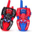 Kids Walkie Talkies Toys for 4 5 6 Years Old Boys,Spider Toy Gifts Age 4 5 6 7 8 Toddler Walkie Talkies 2 Pack with Lanyard for Outdoor Garden Hiking Camping Play Boy Girls Birthday Presents