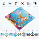 Wooden Puzzles for Toddlers 3-5 Years Old(Set of 6), 9 Pieces Preschool Educational and Learning Animal Jigsaw Puzzle Toy Gift Set for Girls (Princess)