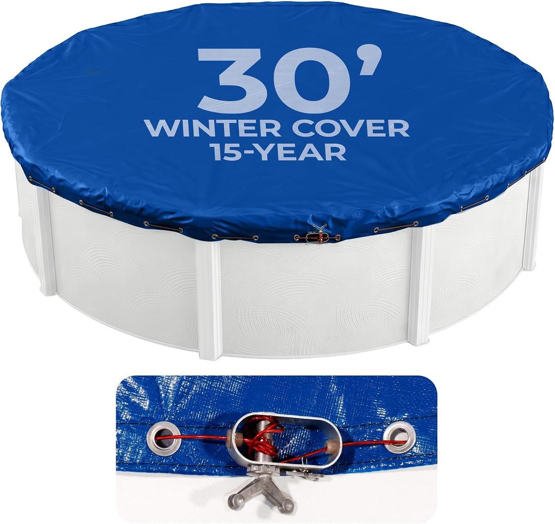 Blue Wave Arctic Armor 30-ft Round Above Ground Pool Winter Cover, Blue