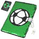 IMIKEYA Football Sequins Journal with Lock: Kids Sequin Journal Sequin Notebook Diary with Lock and Keys Journal Writing Journal Lined Pages Kids Secret Diary Boys Girls Journal Notebook