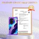 Hocase for Galaxy S24 Ultra Case, Shockproof Heavy Duty Hard Plastic+Soft Silicone Rubber Bumper Hybrid Dual-Layer Protective Case for Samsung Galaxy S24 Ultra 6.8" 2024 - Blue Purple Marble
