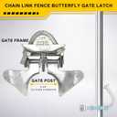 1-3/8" x 2-3/8"Chain Link gate Latch，Stainless Steel Butterfly Latch，Metal gate Latch，Chain Link Fence Parts for Outdoor Farm,Cattle and Tube