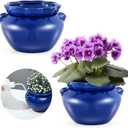 2 Sets African Violet Pots 7.5 Inch Self Watering Pot for Indoor Ceramic Self Watering Planter for Flower Lovers Ideal Plant Pot Thriving Flower Maintenance