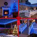 750 LED 240FT Blue Birthday Party Decorations String Lights with 12 Modes Timer Dimmable, Waterproof Green Wire Christmas Lights Outdoor, Plug in Fairy Lights for Wedding, Ocean Party, Xmas Decor