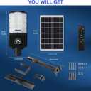 9500W Solar Street Lights Outdoor, 2PCS 40000mAh IP67 Waterproof Solar Security Flood Lights 7000K 450000LM Bright LED Beads Commercial Parking Light with Remote Control for Street, Court, Barn-Black