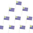 10 Pack Uruguay Flags -UY Handheld Flag- 5x8 in, Uruguayans Mini Flag. Suitable For Party Decorations, Store Displays, Bar Decorations And National Day Parades.