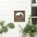 NIKKY HOME Rustic Wood Cabin Decor with Moose - Woodland Rustic Wall Decoration for Home, Log Cabin, Hunting or Mountain Lodge, Wooden Pictures Animal Theme Decor