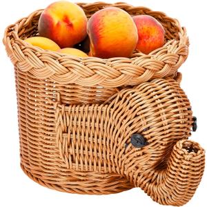 Prosumers Choice Storage Basket - Woven Wicker Basket for Snacks - Bread Baskets for Serving - Decorative - Empty Gift - Snack Baskets - 11.8x7.8x6.3 inch (Elephant)