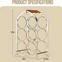 Drincarier Countertop Wine Rack - 6 Bottle Freestanding Modern Gold Metal Small Wine Rack - 3 Tier Tabletop Wine Holder Stand for Cabinet, Pantry, Wine Bottle Storage