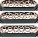 Guyker 3Pcs Single Coil Guitar Pickup Covers (52mm Pole Spacing), Copper Hollow Out Spider Web Style Pickup Mounting Ring Set Guitar Accessories Replacement Part(PS007, Bronze)