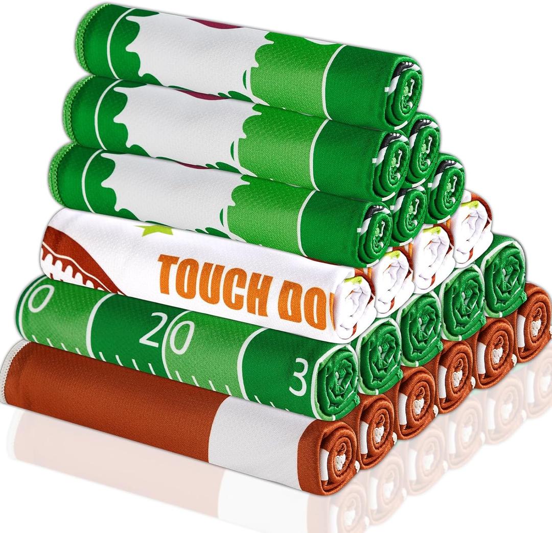 24Pcs Thick Football Cooling Towel 40x12 Inch Sports Ice Towel for Neck and Face Quick Dry Soft Breathable Microfiber Chilly Towels Bulk Football Party Favors for Athletes Home Gym Workout Running