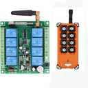 Industrial Wireless Remote Control Switch with dust Cover Large Button Long Distance 8 Channels 12V 24V 36V DC Control Radio Switch Waterproof Transmitter Relay Output High Power Water Pump Motor