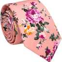 RBOCOTT 2.4" Cotton Floral Skinny Tie for Men Flower Print Necktie for Wedding Party (6cm) Pack of 2