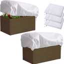 DECOHS 3 Pcs Rectangular Winter Plant Freeze Protection Cover - 39.3" x 17.7" x 15.7" Balcony Planter Box Cover - Frost Bags Wraps Blanket for Flower Boxes (Small)