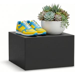 Tall Mannequin Display Pedestal, 19.7" × 19.7" × 11.8" Solid MDF Riser Stand, Elevated Square Base for Bust Forms, Props & Accessories, Retail Store & Window Display, 330 lbs Capacity(Black)