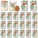 MTLEE 20 Sets Wedding Candle for Guests Sage Green Thank You Candles Gift Bulk Glass Jars Scented Soy Wax with Clear Gift Box for Sage Green Bridal Shower Housewarming Party Favors