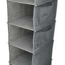 Hanging Closet Organizer and Storage, 6-Shelf Closet Hanging Storage Shelves (Grey)