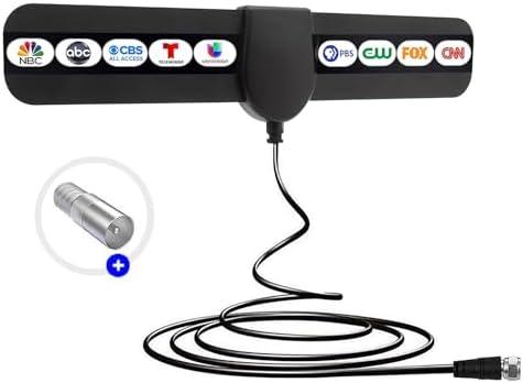 TV Antenna, 2025 New Digital Antenna for Smart TV, Support 360° Reception 4K 1080p All TV's for Local Channels, Smart Switch Amplifier Signal Booster -10.5ft Coax HDTV Cable, Portable Antenna Indoor