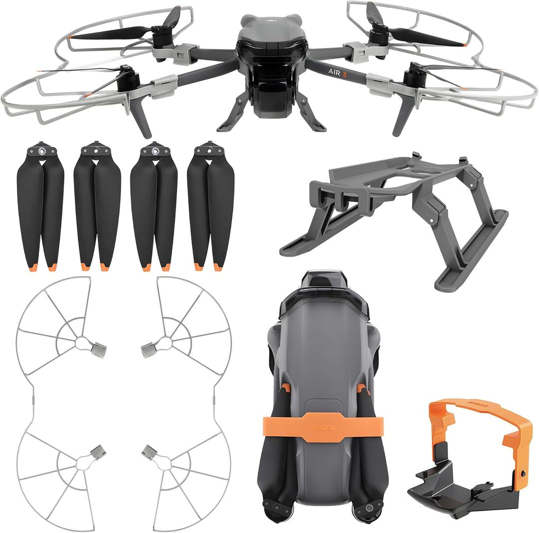 Propellers for DJI Air 3S Drone - 4Pcs Accessories Set with Propeller Guard Protector Landing Gear Low Noise Blades for DJI Air 3/Air 3S Drone Accessories Bundles