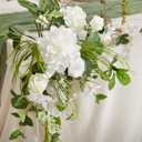 Ling's moment 2PCS White Sage Arch Flowers Artificial Floral Swags Wedding Centerpieces Faux Flower Garland Greenery Arrangements for Table Backdrop Easel Wall Entryway Outdoor Board
