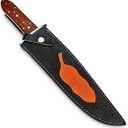 Handmade D2 Steel 14 Inches Full Tang Bowie Knife with leather sheath, Hunting knife with Wood Handle and steel Guard Ideal for Bushcraft, Camping, Survival, Hunting & outdoor use (I9S6)