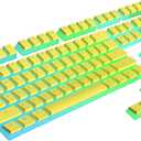 Ranked Pudding PBT Keycaps | 112 Double Shot Translucent ANSI US & ISO Layout | OEM Profile for RGB Mechanical Gaming Keyboard (Yellow)