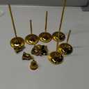 Gold Candlestick Holders Set of 6, Weighted, Metal Taper Candle Stick Holders, Vintage Christmas Brass Home Decor for Table, Mantel, Room Decorations Housewarming Gift Gold