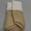 Dahey Jute Spliced Cotton Rope Plant Basket Modern Woven Storage Basket for 10.5" Floor Indoor Planter, Decorative Flower Pots Cover Laundry Bin with Handle Rustic Home Decor, White and Beige